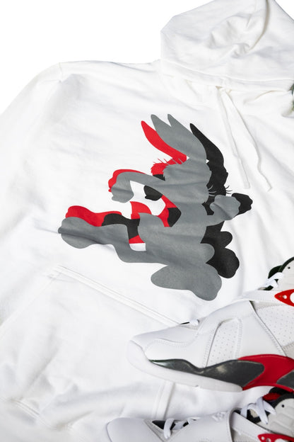 Bugs Abstract Portrait Hoodie "White"